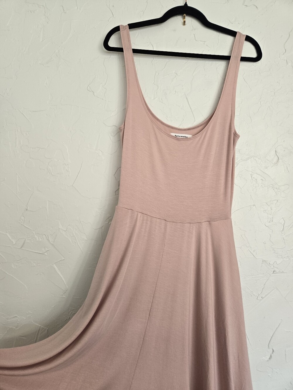 Reformation Blush Scoop Neck Rou Midi Jersey Soft Dress, M - Picture 5 of 13